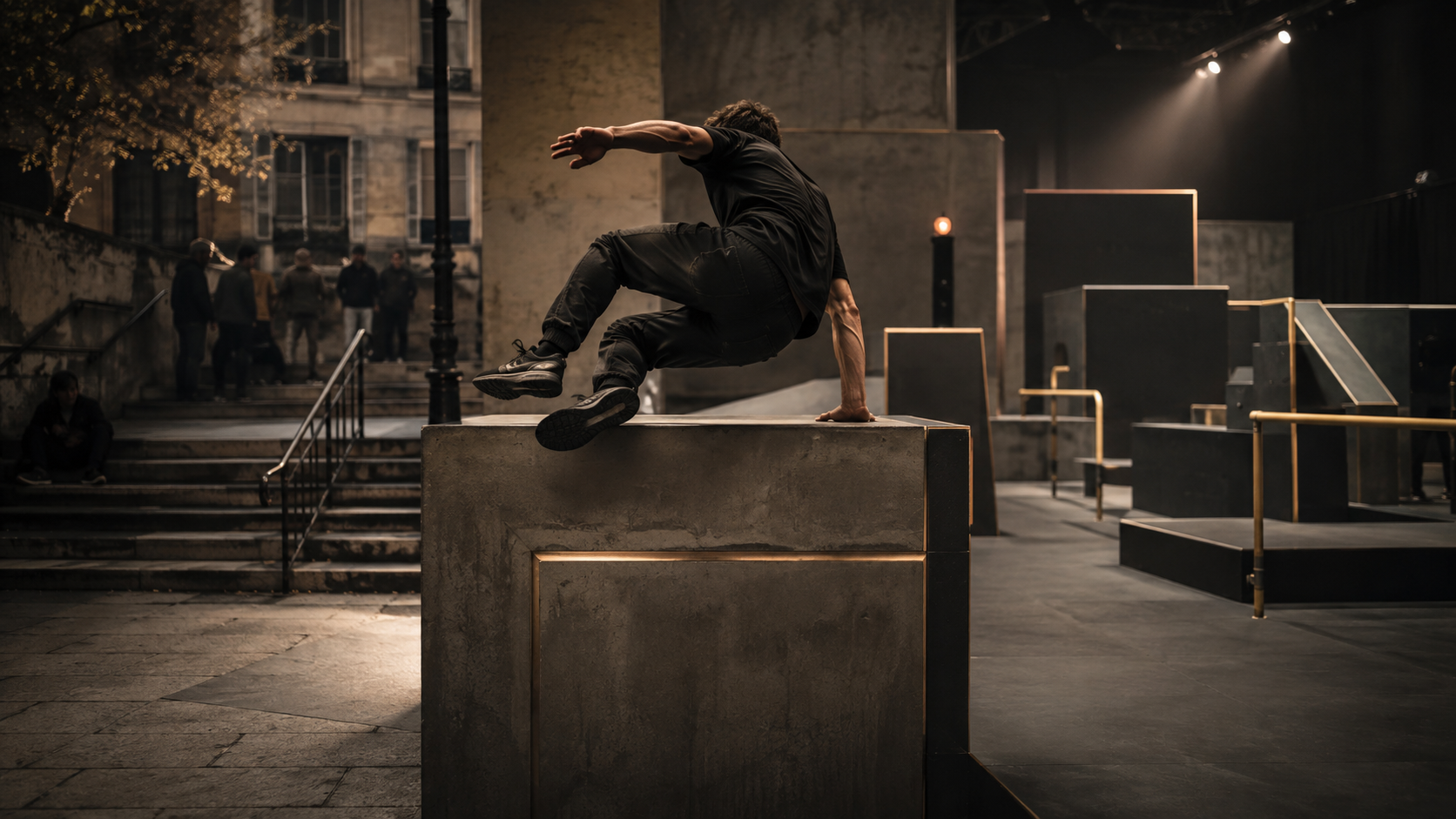 Ein Parkour-Athlet verbindet Straßenkultur und Wettkampfsport